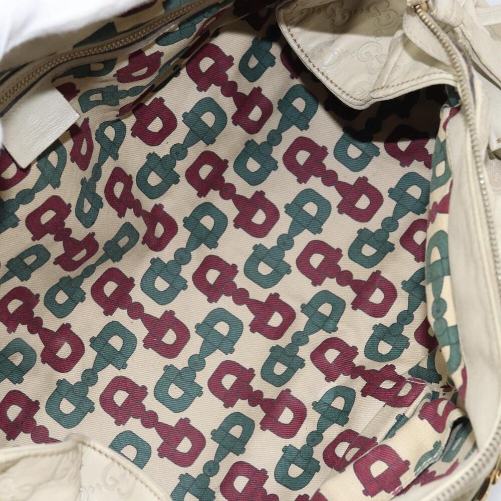 GUCCI GG Canvas Guccissima Histeria Bag Leather Ivory Gold 197020 Auth 159286 - Picture 11 of 16